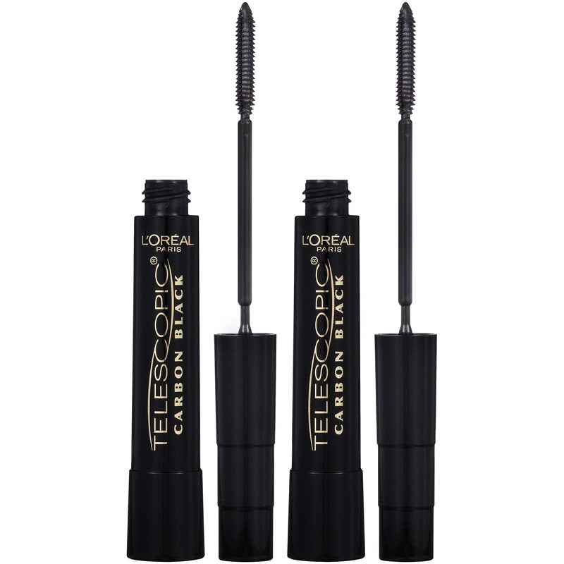 L'Oreal Paris Makeup Telescopic Original Lengthening Mascara, Carbon Black, 0.27 Fl Oz (Pack of 2) L'Oreal Paris
