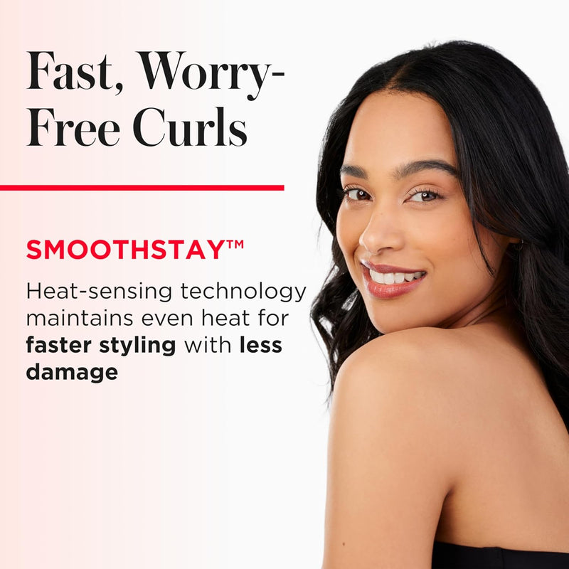 REVLON SmoothStay Coconut Oil Infused Hair Curling Iron - Barrel Curling Iron 1 ½ Inch for Loose Curls, Shinier, Visibly Smoother Hair (1 ½ in) Infinity Warehouse