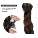 Clip in Hair Extensions Ombre Dark Brown to Chestnut Brown Human Hair Clip in Extensions Real Hair Extensions Balayage Remy Extensions Natural Human Hair Extensions Straight Hair 20inch 7pcs 120g hotbanana