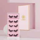 DYSILK 5 Pairs 6D Mink Eyelashes Faux Wispy Long Dramatic False Eyelashes Fluffy Soft Thick Fake Eyelashes Volume Extension Reusable Eyelashes Pack Handmade Makeup Lashes No Glue |004-16.7mm DYSILK