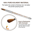 Acrylic Nail Brush for Acrylic Powder, iBealous 100% Kolinsky Sable Nail Art Professional Drawing Application With Liquid Glitter Handle (Size 14) iBealous