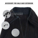 Sassina Accessory for Halo Hair Extension - 2 pcs 39inch Invisible Wire, 6 Clips, 4 Micro Ring Beads #A05#Light Blonde