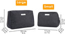 Large Makeup Bag Zipper Pouch Travel Cosmetic Organizer for Women and Girls (Large, Dark Grey) Narwey Store