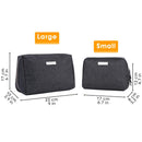 Large Makeup Bag Zipper Pouch Travel Cosmetic Organizer for Women and Girls (Large, Dark Grey) Narwey