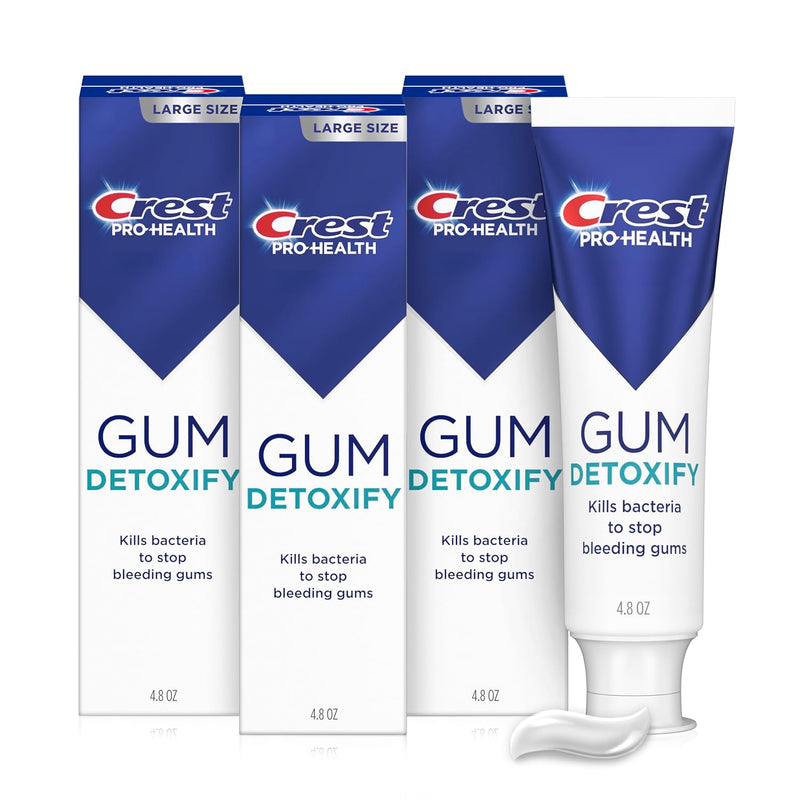 Crest Pro-Health Gum Detoxify Deep Clean Toothpaste, 4.8 oz Pack of 3 - Anticavity, Antibacterial Flouride Toothpaste, Clinically Proven, Gum and Enamel Protection, Plaque Control Infinity Warehouse