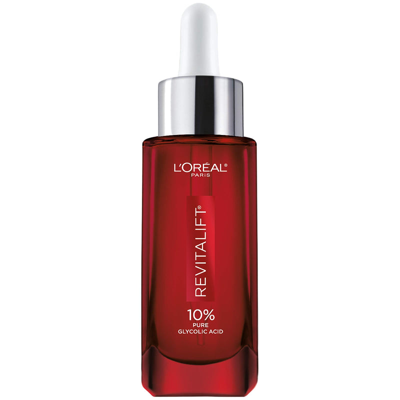 L'Oreal Paris Skincare 10% Pure Glycolic Acid Serum for Face from Revitalift Derm Intensives, Dark Spot Corrector, Even Tone, Reduce Wrinkles, Glycolic Acid Peel, Exfoliator With Aloe, Hydrates, 1 Oz L'Oreal Paris