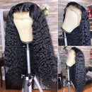 CYNOSURE 13x4 Lace Front Wigs Human Hair Pre Plucked 180% Density Brazilian Kinky Curly Lace Frontal Wig with Baby Hair 9A Natural Black Human Hair Wigs for Black Women(16, Curly Wigs) CYNOSURE