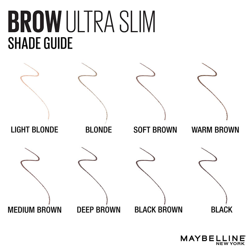 Maybelline Brow Ultra Slim Defining Eyebrow Makeup Mechanical Pencil With 1.55 MM Tip And Blending Spoolie For Precisely Defined Eyebrows, Black, 0.003 oz. Maybelline New York