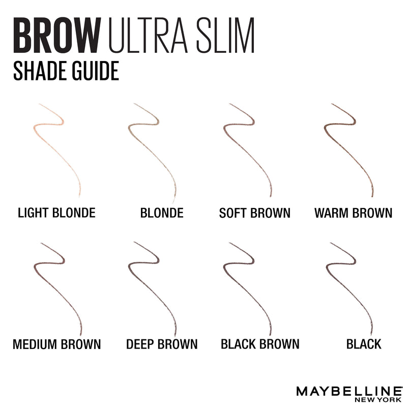 Maybelline Brow Ultra Slim Defining Eyebrow Makeup Mechanical Pencil With 1.55 MM Tip And Blending Spoolie For Precisely Defined Eyebrows, Warm Brown, 0.003 oz. Maybelline New York