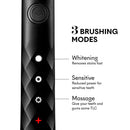 BURST Electric Toothbrush with Charcoal Sonic Toothbrush Head, Deep Clean, Fresh Breath & Healthier Smile, 3 Modes - Whitening, Sensitive, Massage, Black [Packaging May Vary] Burst
