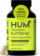 HUM Flatter Me Extra Strength Digestive Enzymes for Women, Men, Digestive Gut Bloating Supplement, Ginger, Peppermint Leaf, Fast Acting Anti Bloat Pills Multi Enzyme for Debloating, 60 Capsules Infinity Warehouse