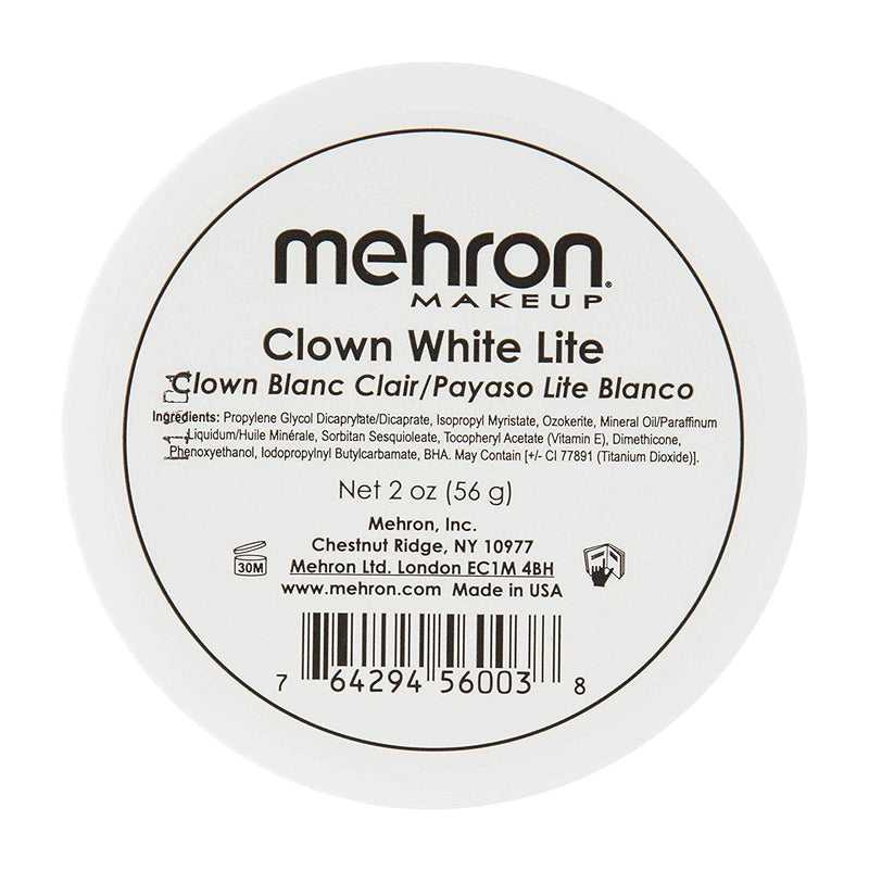 Mehron Makeup Clown White Lite Professional Makeup (2 oz) Mehron