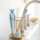 GoWoo 100% Natural Bamboo Toothbrush Soft - Organic Eco Friendly Toothbrushes with Soft Nylon Bristles, BPA-Free, Biodegradable, Dental Care Set for Men and Women, (Pack of 4, Adult, Sky Blue) GoWoo