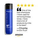 MATRIX Total Results Brass Off Color Depositing Blue Shampoo and Conditioner | Refreshes Hair & Neutralizes Brassy Tones in Lightened Brunettes | For Color Treated Hair MATRIX
