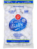 DecorRack 100 Cotton Balls, 100% Pure Cotton for Nail Polish and Make-Up Removal, Applying Oil Lotion or Powder, Perfect for Multi-Purpose Use, Soft and Absorbent (100 Count) DecorRack
