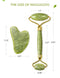 HANABEE Rose Quartz Facial Roller Jade Roller Gua Sha Facial Tools Face Roller and Gua Sha Massage Tool Body gua-sha Scalp Beauty Gift for Women Face Roller Massager (Green) HANABEE