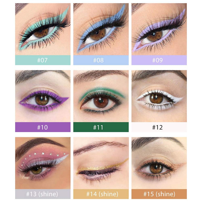 20PCS Colored Eyeliners, Matte Metallic Shimmer Eyeliner Set Long Lasting Waterproof Glitter Eyeliner Makeup Twist-up Liners, Pigmented Smudgeproof Colorful Eye Liner Pencils for Wedding Party Cosplay Aike Home