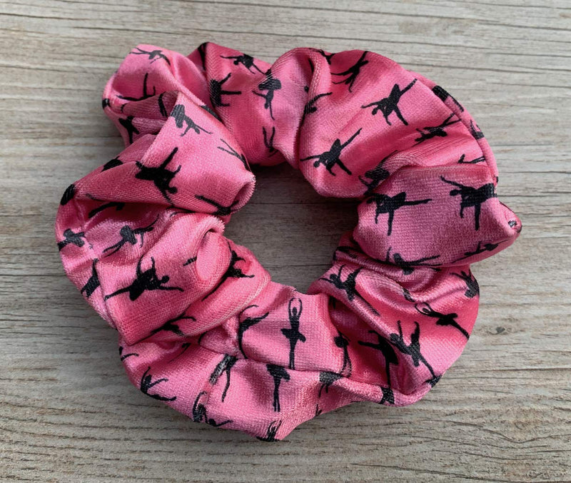 Dance Scrunchie - Girls Dance Hair Accessories- Dancer Premium Velvet Elastic Scrunchie - Gift For Dancers Sportybella