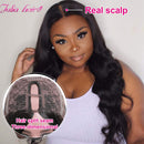 Julia Hair 10A U Part Wig Body Wave Human Hair for Women ,Brazilian Remy Human Hair Glueless Full Head Clip in Half Wig U Shape Wig 150% Density Natural Color 16inch Julia Hair