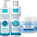 Seborrheic Dermatitis & Psoriasis Cream, Shampoo and Conditioner Set - Scalp Therapy System for Folliculitis, Psoriasis, Dandruff, Dry Scalp - Scalp Treatment to Relieve Itching, Flaking, Irritation Infinity Warehouse