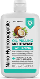 Nano-Hydroxyapatite Oil Pulling Whitening Mouthwash for Teeth and Gums, Natural & Organic, Whitens Teeth, Strengthens Enamel, Fights Bad Breath & Plaque – Smooth & Non-Greasy – for Adults & Kids 8oz Infinity Warehouse