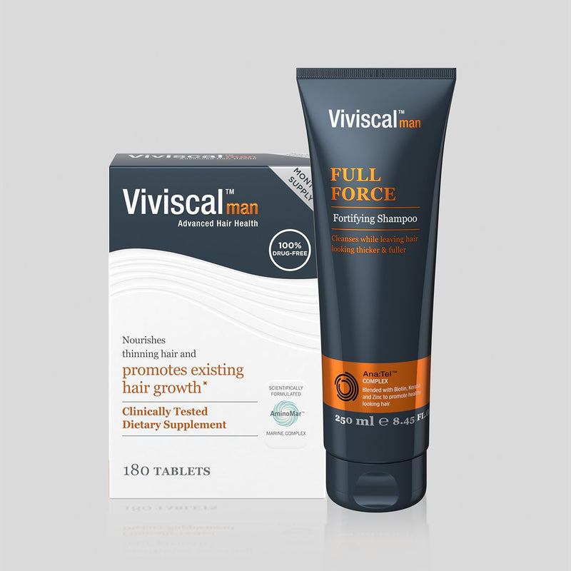 Viviscal Men's Hair Growth Supplements for Thicker Fuller Hair, Clinically Proven Collagen Complex, 180 Tablets 3 Month Supply Infinity Warehouse