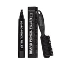Pacinos Beard Pencil Filler - Water Proof, Long Lasting Coverage & Natural Finish - Beard, Moustache & Eyebrows - Micro-Fork Tip for Seamless Application - Includes Bristle Brush for Blending (Black) Pacinos