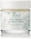 Kelp Tamanu Oil Night Cream Hydrating Face Moisturizer Reparative Skin Softening Skincare - Nighttime Anti Aging Facial Lotion for Women & Men - 1 Oz