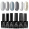 Beetles Elephantastic Elegant Gel Nail Polish Set - Soak Off Nail Gel Polish Nude Gray Glitter Series 6 Colors Gel Polish Kit Classic Nail Art Designs Gel Manicure Gift Set beetles Gel Polish