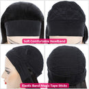 Subella Straight Headband Human Hair Wigs 150% Density Brazilian Virgin Hair Machine Made None Lace Front Wigs Human Hair for Black Women 22inch Subella