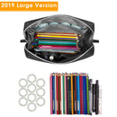 Large Makeup Bag Zipper Pouch Travel Cosmetic Organizer for Women and Girls (Large, Black) Narwey