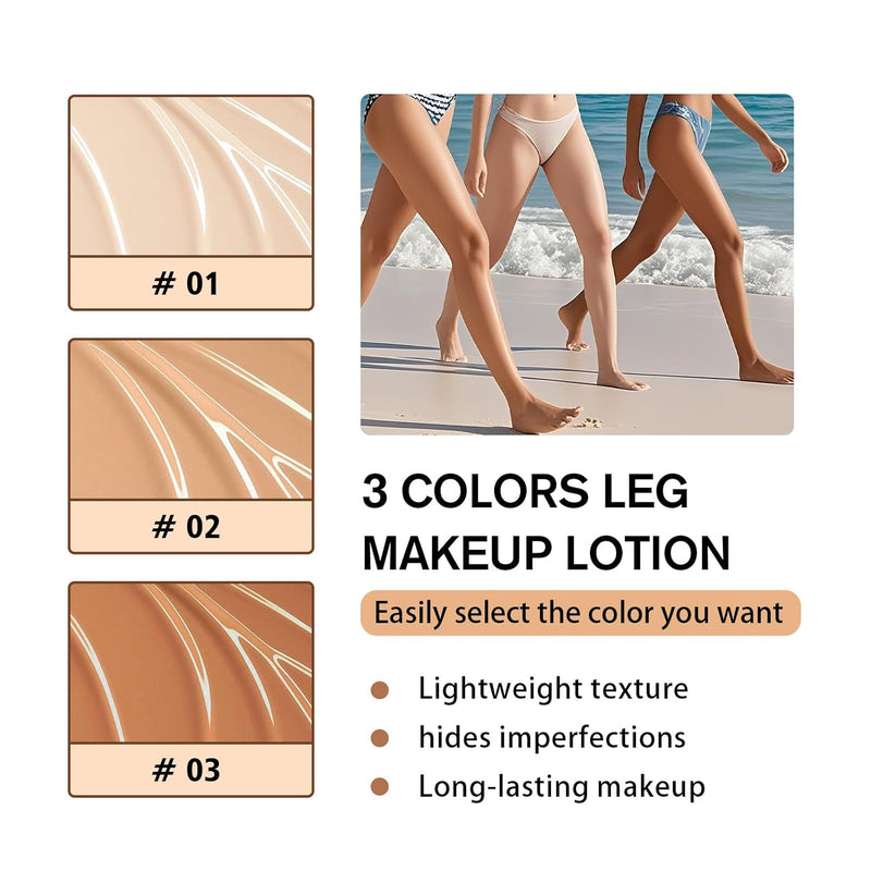 Leg Makeup Waterproof No Transfer,Flawless Looking Leg and Body Scar Cover up Makeup,Waterproof Long Last Easy Application for All Skin Tones.(2
