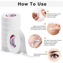 8 Rolls Eyelash Tape, JASSINS Adhesive Fabric Eyelash Tapes, Adhesive Breathable Micropore Fabric Tape for Eyelash Extension Supply,9 m/10 yard Each Roll (8 rolls of white + 5 eye stickers) JASSINS