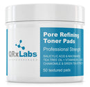 New! Pore Refining Toner Pads with Salicylic Acid and Niacinamide in a Witch Hazel Solution - Boosted with Vitamins B5, C & E, Chamomile & Green Tea - Help Reduce Inflammation and Enlarged Pores QRxLabs