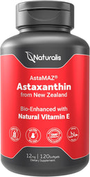 Naturalis New Zealand Astaxanthin (12mg) | Enhanced with Natural Vitamin E | Non-GMO, Soy & Gluten Free | 120 Softgels (4 Month Supply) Infinity Warehouse