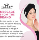 HALLEY Cotton Hair Towel Wrap (3 Packs) Super Absorbent Fast Drying Turbans for Thick, Wet Hair with Button (Black) Infinity Warehouse