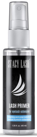 Lightning Speed Eyelash Extensions Glue – Stacy Lash 5ml + 40ml Primer/ 0.3 Sec Drying time/Retention – 6-8 Weeks/ Lowest Fumes/ Maximum Bonding Power/ Professional Use Only/Black Adhesive STACY LASH