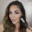 Flat Angled Kabuki Bronzer Brush - Beauty Junkees Contour Brush with Soft Dense Synthetic Bristles for Contouring, Blending, Buffing with Powder Cream Liquid Cosmetics, Vegan Makeup Brushes Beauty Junkees