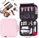 VASKER Makeup Case Travel Makeup Bags Organizer for Women Professional Leather Cosmetic Bag Train Case Box Storage Pink Portable Brush Holder with Adjustable Divider Gift for Girl Women VASKER Store