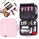 Makeup Organizer VASKER Makeup Case Travel Makeup Bags Organizer for Women Professional Leather Cosmetic Bag Train Case Box Storage Pink Portable Brush Holder with Adjustable Divider Gift for Women VASKER