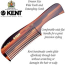 Kent 10T Large all Coarse Hair Detangling Comb, Wide Teeth for Long Thick Curly Wavy Hair. Hair Detangler Comb For Wet and Dry. Rake Comb Saw-Cut from Cellulose and Hand Polished, Handmade in England KENT