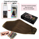 GOO GOO Human Hair Extensions Clip in Chocolate Brown 120g 7pcs 14 Inch Remy Clip Hair Extensions Straight Skin Weft Real Natural Hair GOO GOO Store