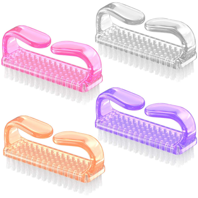 Handle Grip Nail Brush, Larbois Fingernail Scrub Cleaning Brushes for Toes and Nails Cleaner Pedicure Brushes for Men and Women (4 Pack) Larbois