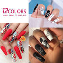 Coosa 12 Colors Painted Gel Nail Polish Set with Brush Nail Art Wire Drawing Gel for Line Pulling Gel Line Nail Polish Drawing Nail Art Salon COOSA