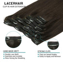 Lacer Hair Extensions Clip in Human Hair Natural Black
