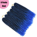 6 Packs Passion Twists Hair 18inch Ombre Blue Water Wave Crochet Hair for Butterfly Soft Locs Synthetic Crochet Hair Passion Twist Long Bohemian Locs Braiding Hair Extensions (18" 6packs Tblue