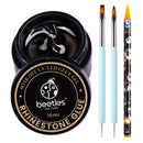 Beetles 15ml Nail Art Rhinestone Glue Gel Clear No Wipe Adhesive Resin Gems Diamonds Jewelry Gel Nail Polish Decoration With 2 Dual-Purpose Brush Pen beetles Gel Polish