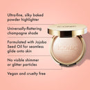 ICONIC LONDON Lit and Luminous Baked Highlighter | Powder Highlighter for a Radiant Glow, Cruelty-Free, Vegan Makeup, 0.56 oz Infinity Warehouse