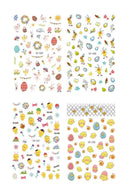8 Sheets Easter Nail Stickers, Bunny Egg Chicken Nail Art Sticker False Nail Design Self-Adhesive Nail Decals Manicure Nail Tip Decoration Conpru