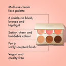 ICONIC LONDON Multi-Use Cream Blush, Bronze and Highlight Palette | Cruelty-Free, Vegan Makeup Infinity Warehouse
